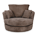Bletchley Chocolate Jumbo Cord Living Room Swivel Armchair