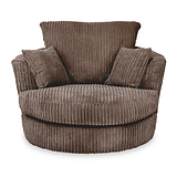 Bletchley Chocolate Jumbo Cord Living Room Swivel Armchair