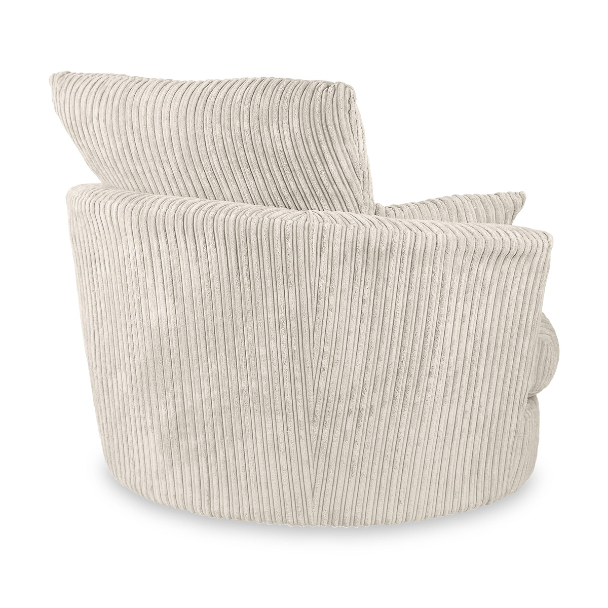 Bletchley Cream Jumbo Cord Swivel Chair from Roseland Furniture