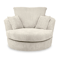 Bletchley Cream Jumbo Cord Living Room Swivel Armchair from Roseland Furniture