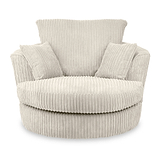 Bletchley Cream Jumbo Cord Living Room Swivel Armchair from Roseland Furniture