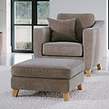 Claridge Soft Chenille Footstool Beige Life1 from Roseland Furniture