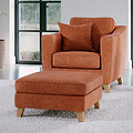 Claridge Soft Chenille Footstool Terra Life1 from Roseland Furniture
