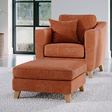 Claridge Soft Chenille Footstool Terra Life1 from Roseland Furniture