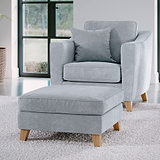 Claridge Soft Chenille Footstool Ice from Roseland Furniture