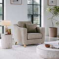 Claridge Soft Chenille Armchair Linen Life1 from Roseland Furniture