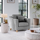 Claridge Soft Chenille Armchair Steel from Roseland Furniture