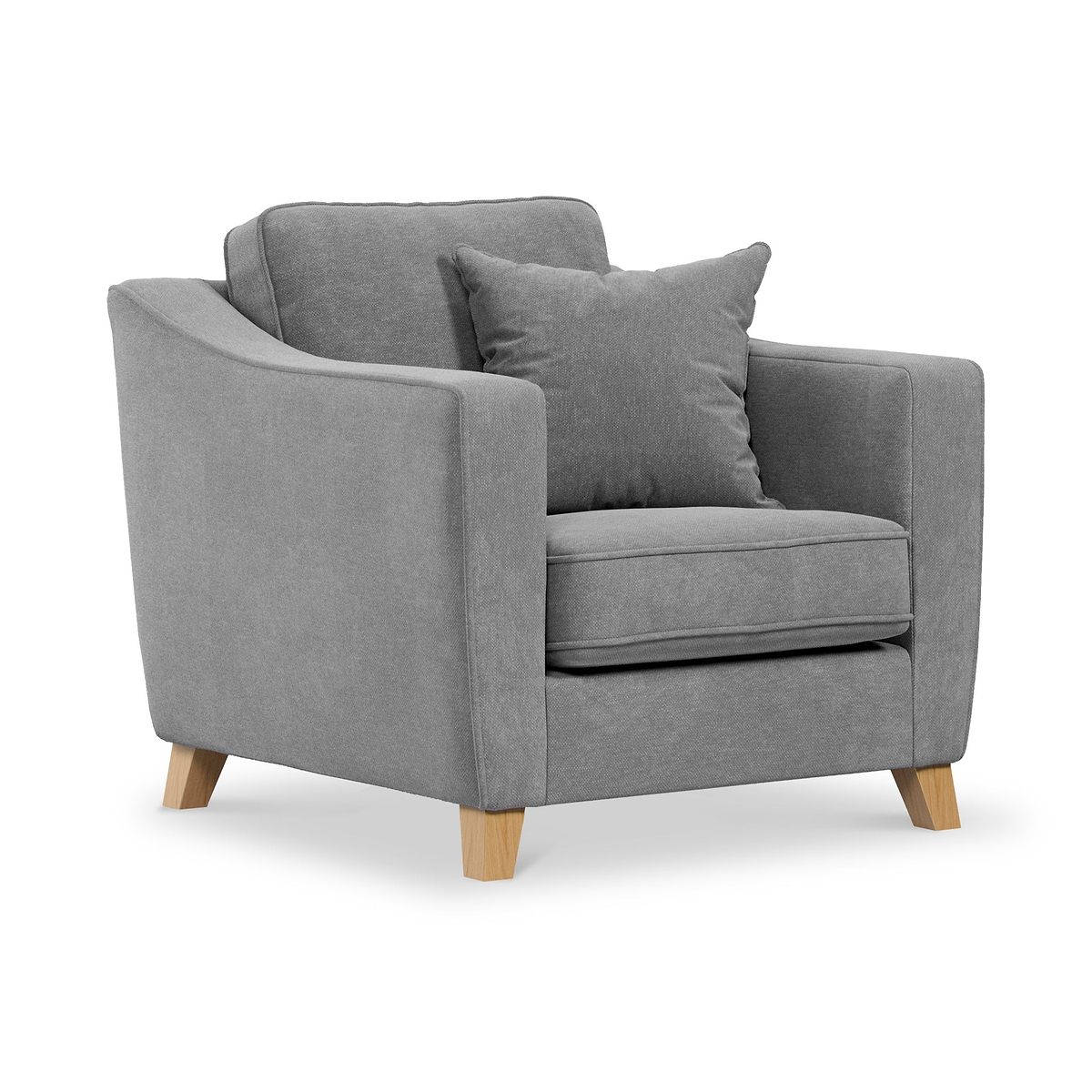 Claridge Soft Chenille Armchair Steel from Roseland Furniture