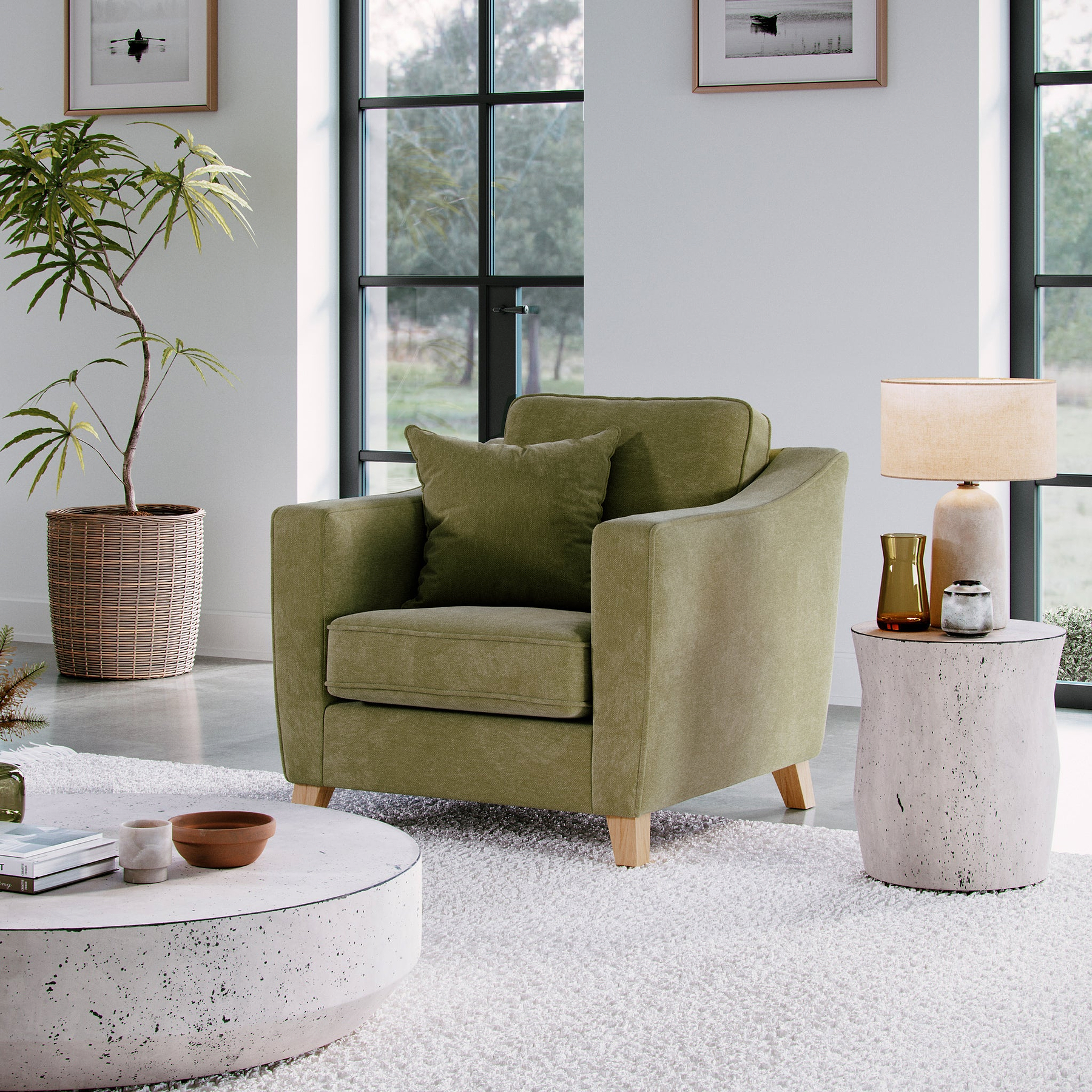 Claridge Moss Green Armchair from Roseland Furniture