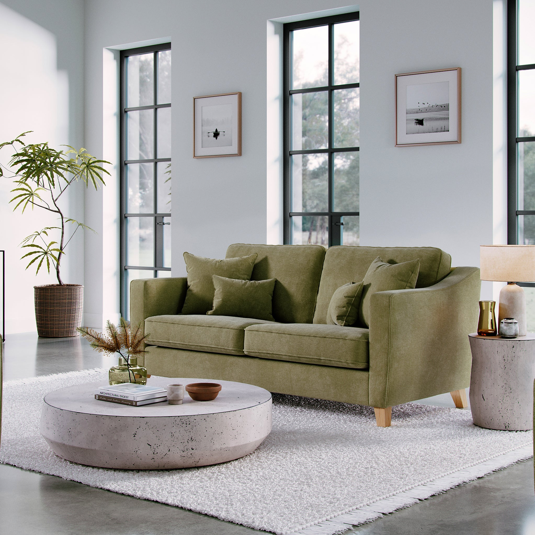 Claridge Moss Green 3 Seater Sofa from Roseland Furniture