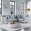 Claridge Soft Chenille Left Hand Corner Sofa Ice from Roseland Furniture