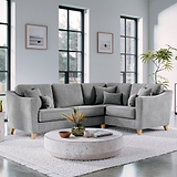 Claridge Soft Chenille Left Hand Corner Sofa Steel from Roseland Furniture