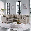 Claridge Soft Chenille RH Corner Sofa Linen Life1 from Roseland Furniture