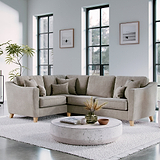 Claridge Soft Chenille RH Corner Sofa Linen Life1 from Roseland Furniture