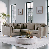 Claridge Soft Chenille RH Corner Sofa Beige Life1 from Roseland Furniture