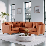 Claridge Soft Chenille RH Corner Sofa Terra Life1 from Roseland Furniture