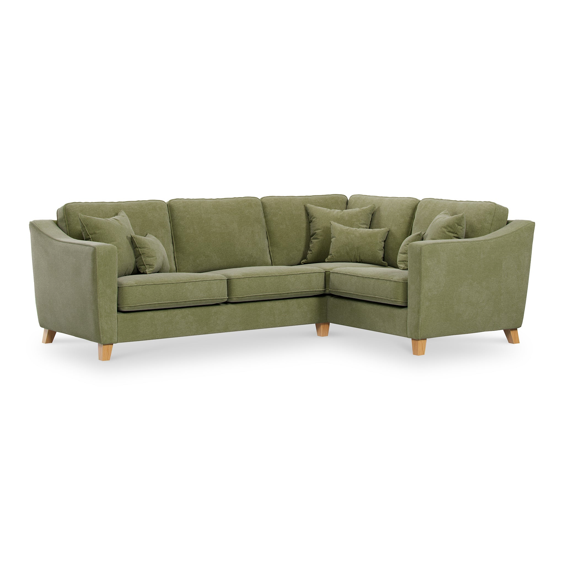 Claridge Soft Chenille Left Hand Corner Sofa Moss Green from Roseland Furniture