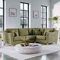 Claridge Soft Chenille Left Hand Corner Sofa Moss Green from Roseland Furniture
