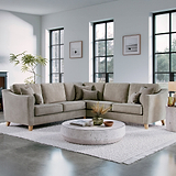 Claridge Soft Chenille Corner Sofa Linen Life1 from Roseland Furniture