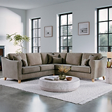 Claridge Soft Chenille Corner Sofa Beige Life1 from Roseland Furniture