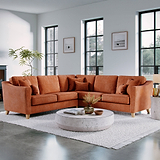 Claridge Soft Chenille Corner Sofa Terra Life1 from Roseland Furniture