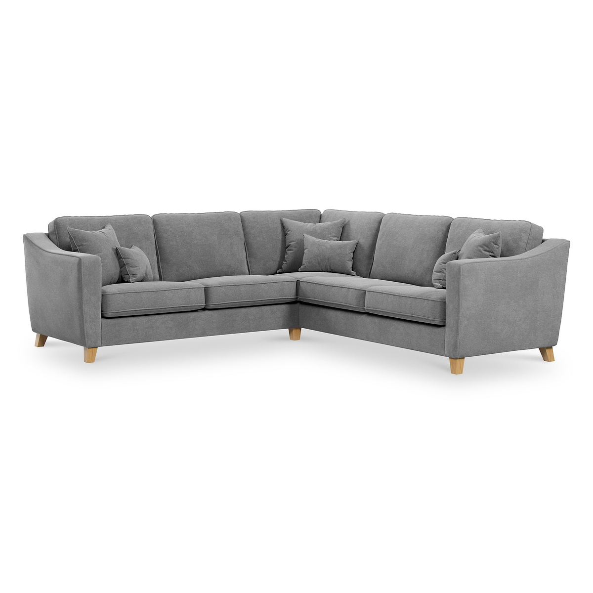 Claridge Soft Chenille Corner Sofa Steel Life1 from Roseland Furniture