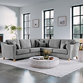 Claridge Soft Chenille Corner Sofa Steel Life1 from Roseland Furniture