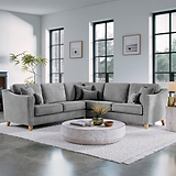 Claridge Soft Chenille Corner Sofa Steel Life1 from Roseland Furniture
