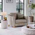 Claridge Soft Chenille Snuggle Chair Linen Life1 from Roseland Furniture