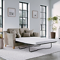 Claridge Soft Chenille 2 Seater Sofabed Linen Life1 from Roseland Furniture