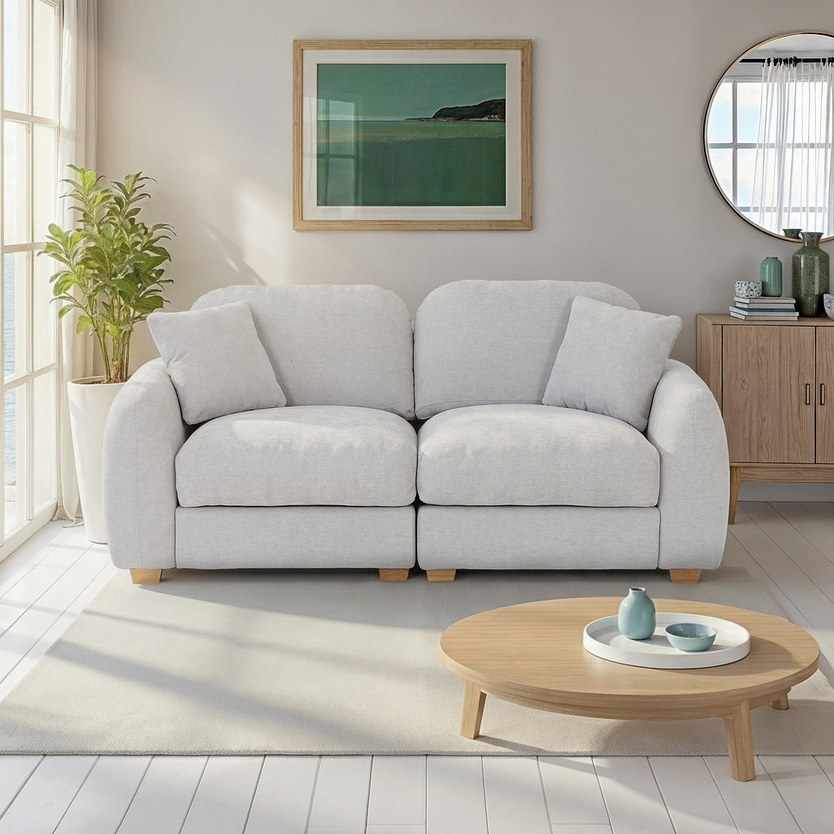 Cloud 3 Seater Sofa Fog from Roseland Furniture
