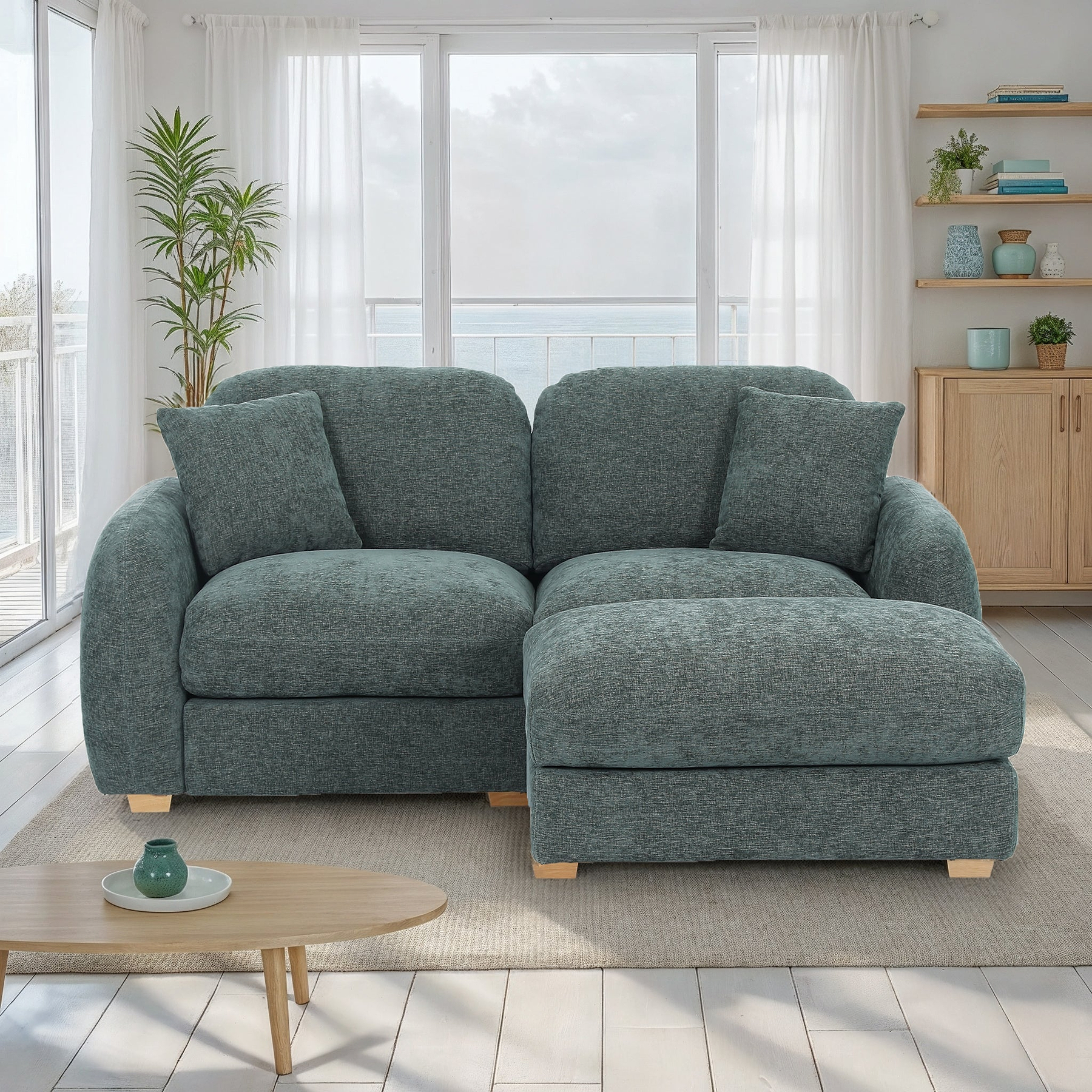 Cloud Chaise Sofa Moss from Roseland Furniture