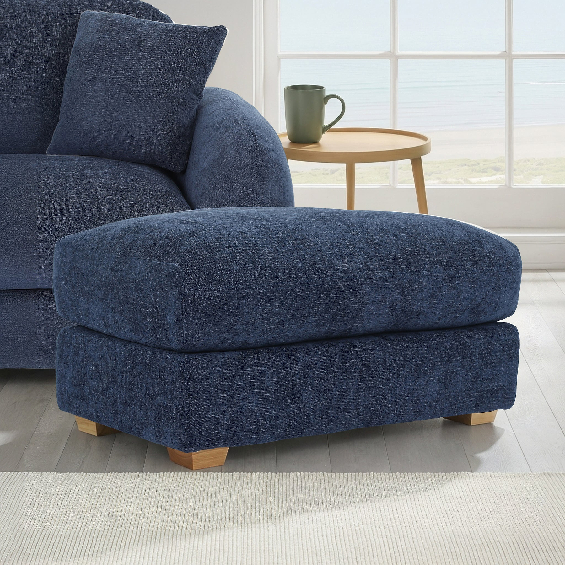 Cloud Footstool Deep Blue from Roseland Furniture
