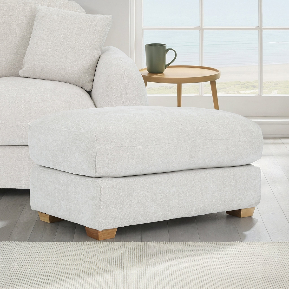 Cloud Footstool Natural Haze from Roseland Furniture