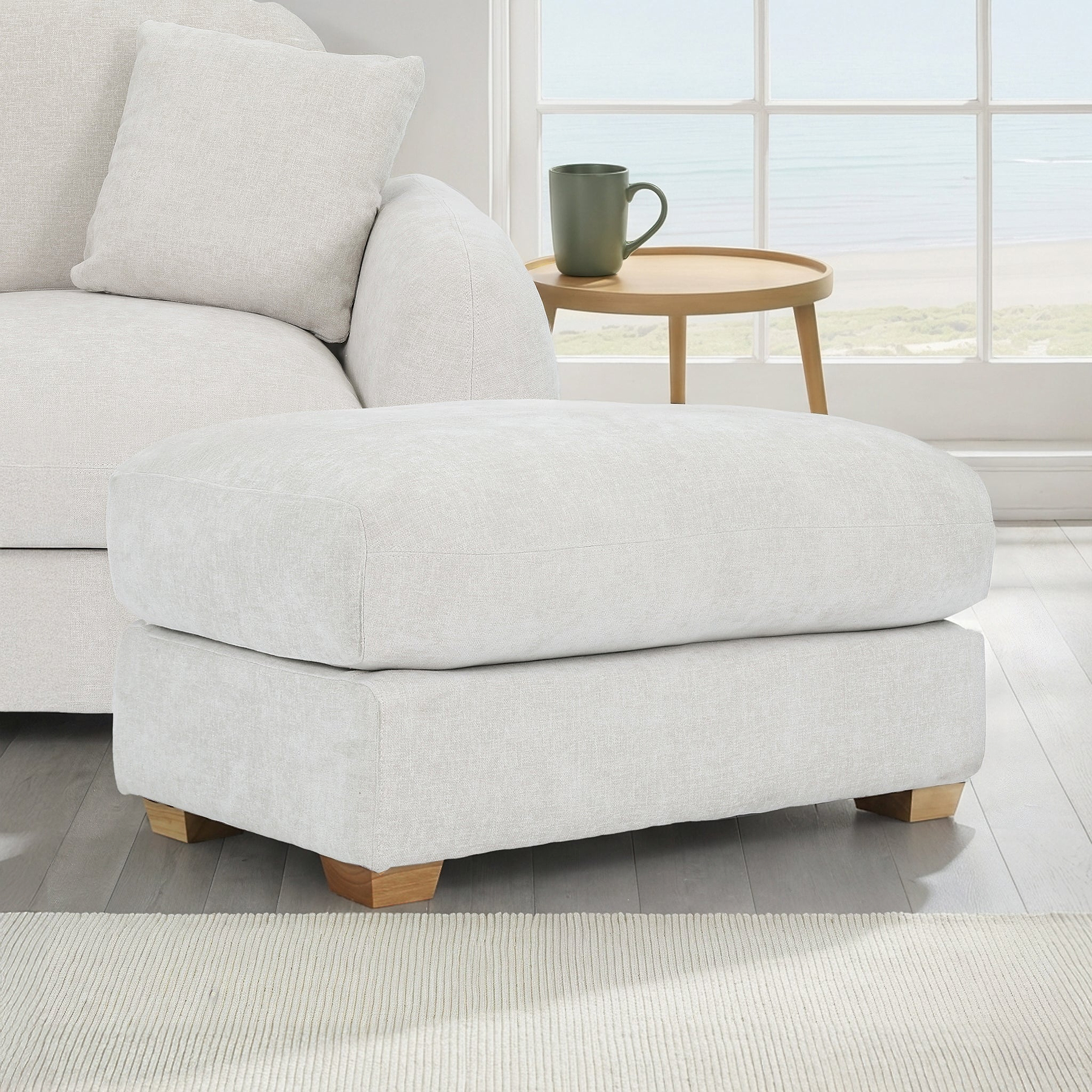 Cloud Footstool Natural Haze from Roseland Furniture