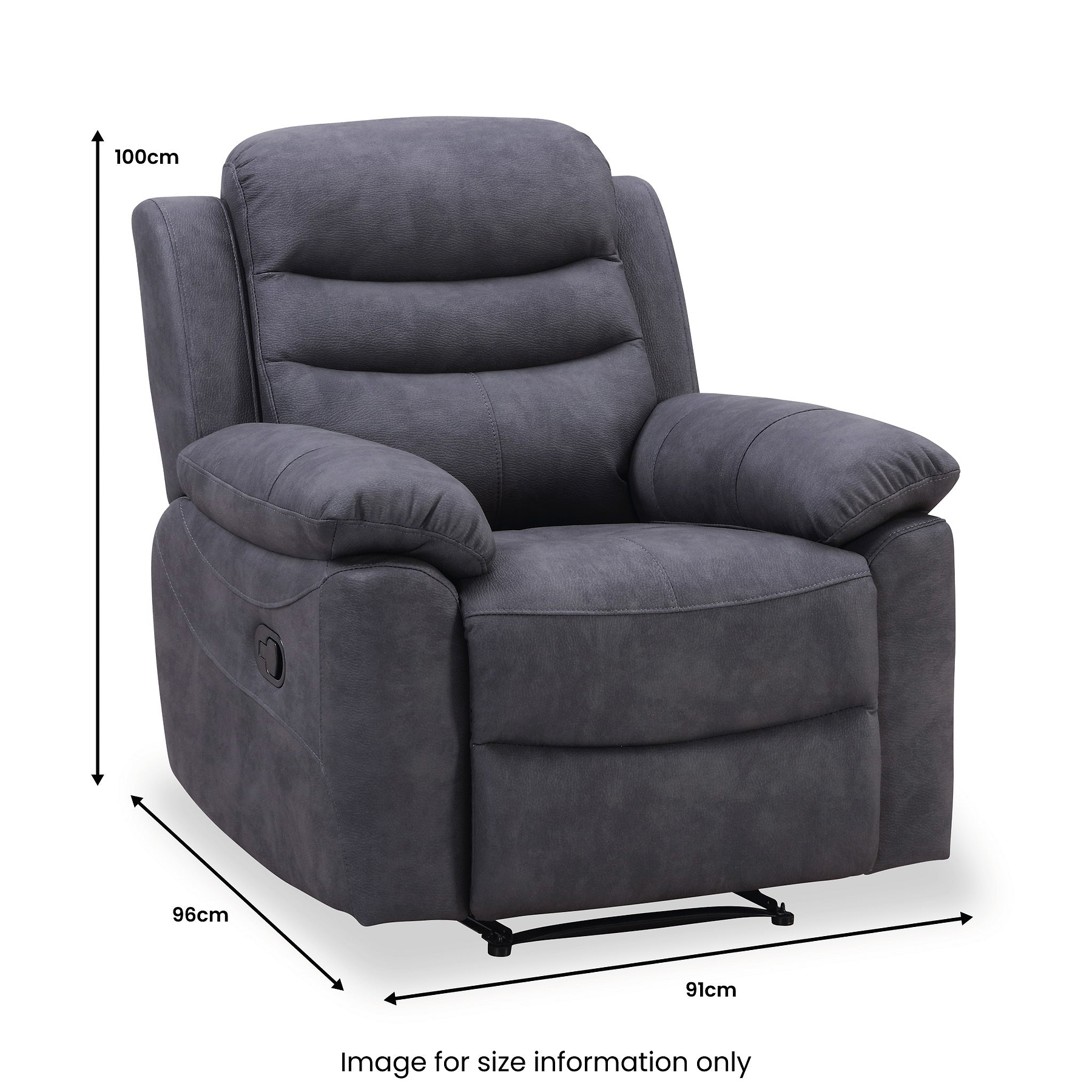 Conway Charcoal Reclining Armchair from Roseland Furniture