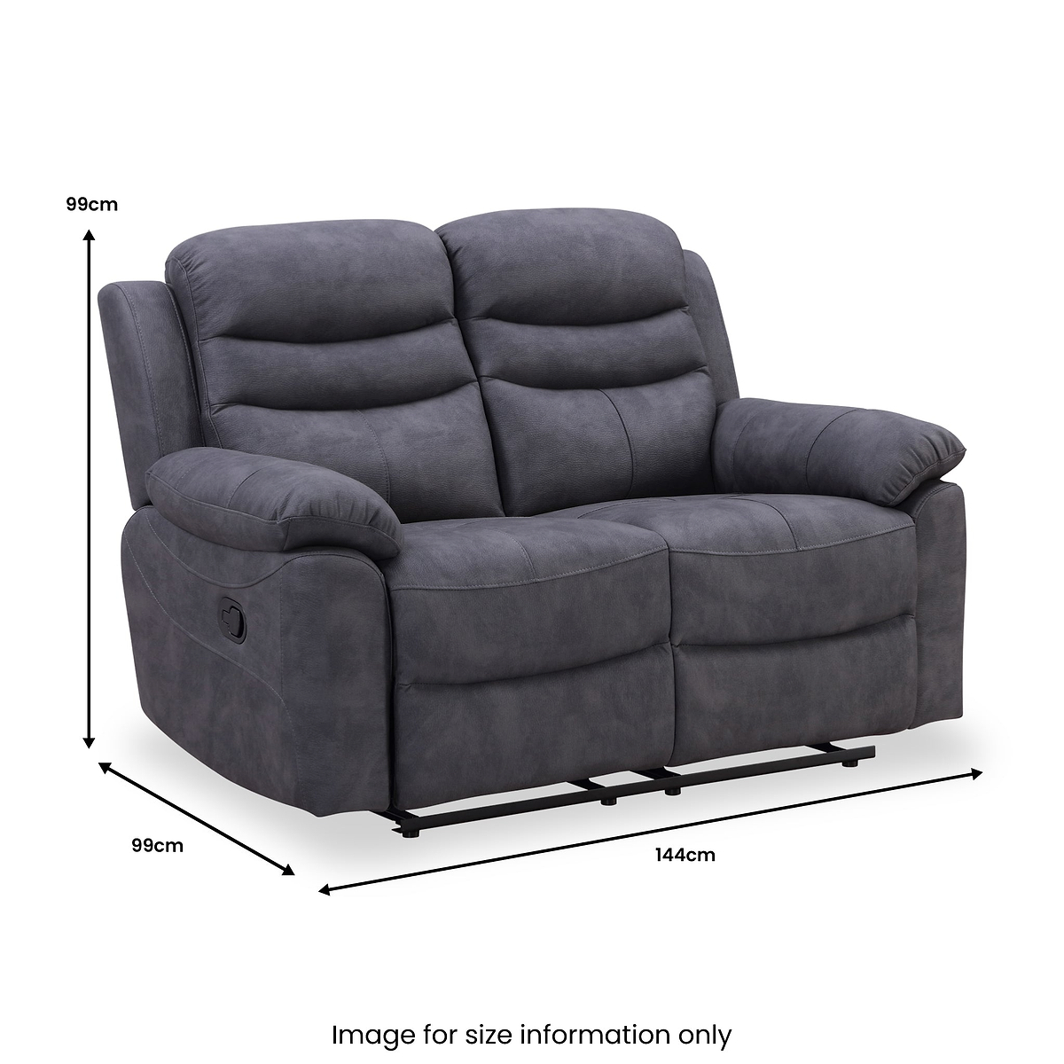 Conway Charcoal 2 Seater Recliner Sofa from Roseland Furniture