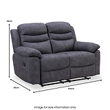 Conway Charcoal 2 Seater Recliner Sofa from Roseland Furniture