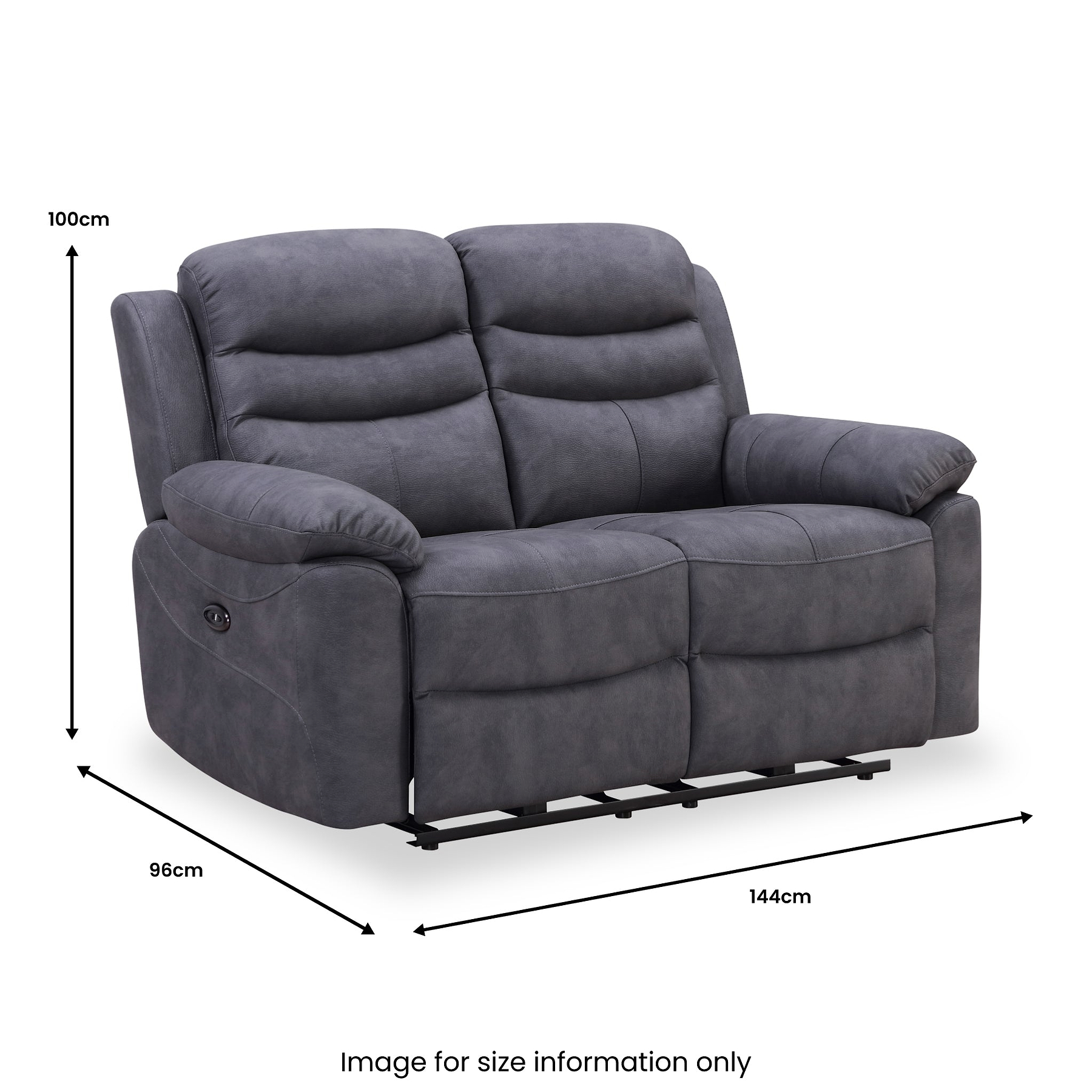 Conway Charcoal Electric 2 Seater Recliner from Roseland Furniture