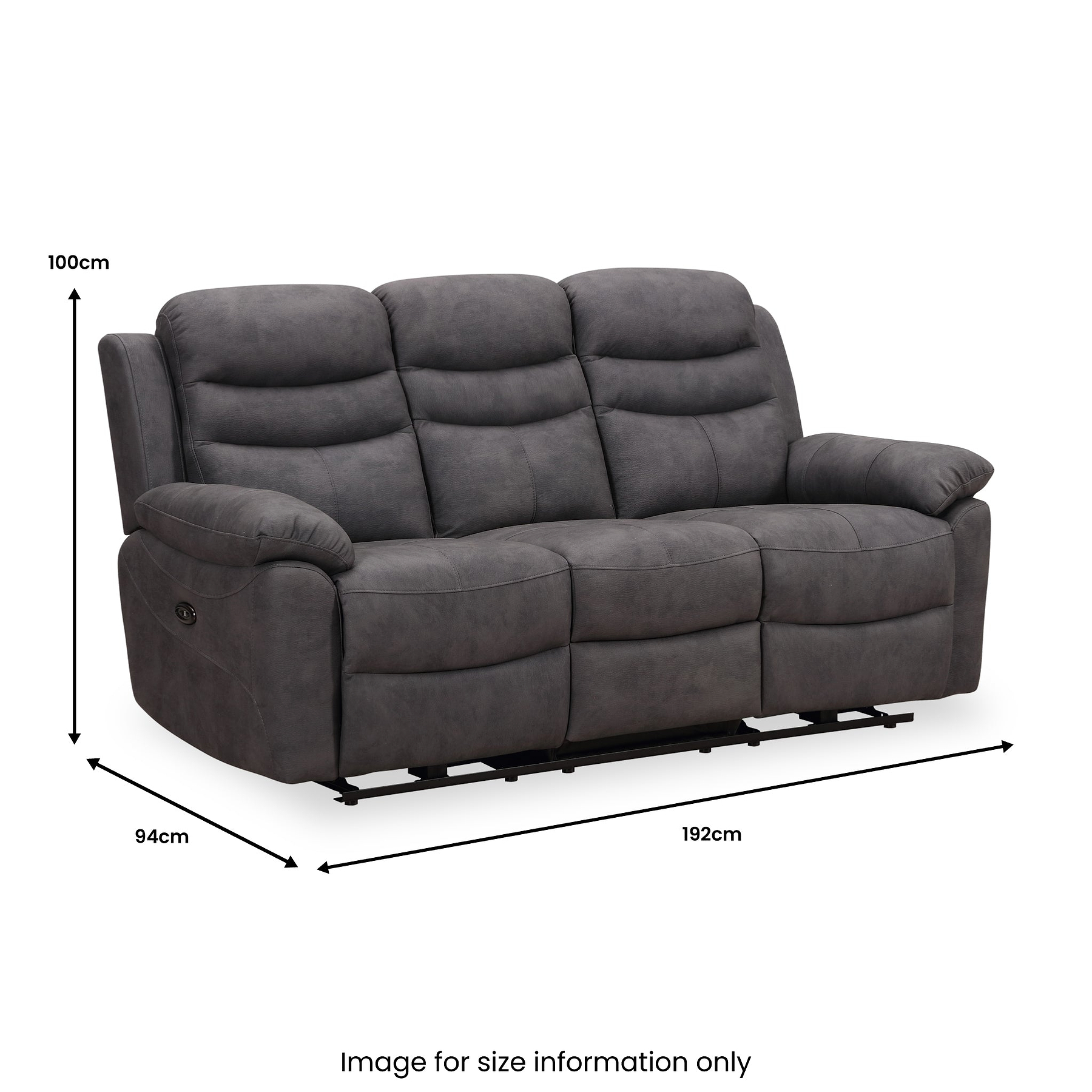Conway 3 Seater Dropdown Power Recliner from Roseland Furniture