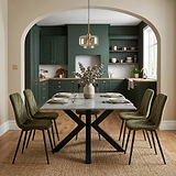 Earlsdon White & Gold Sintered Stone 180cm Dining Table from Roseland