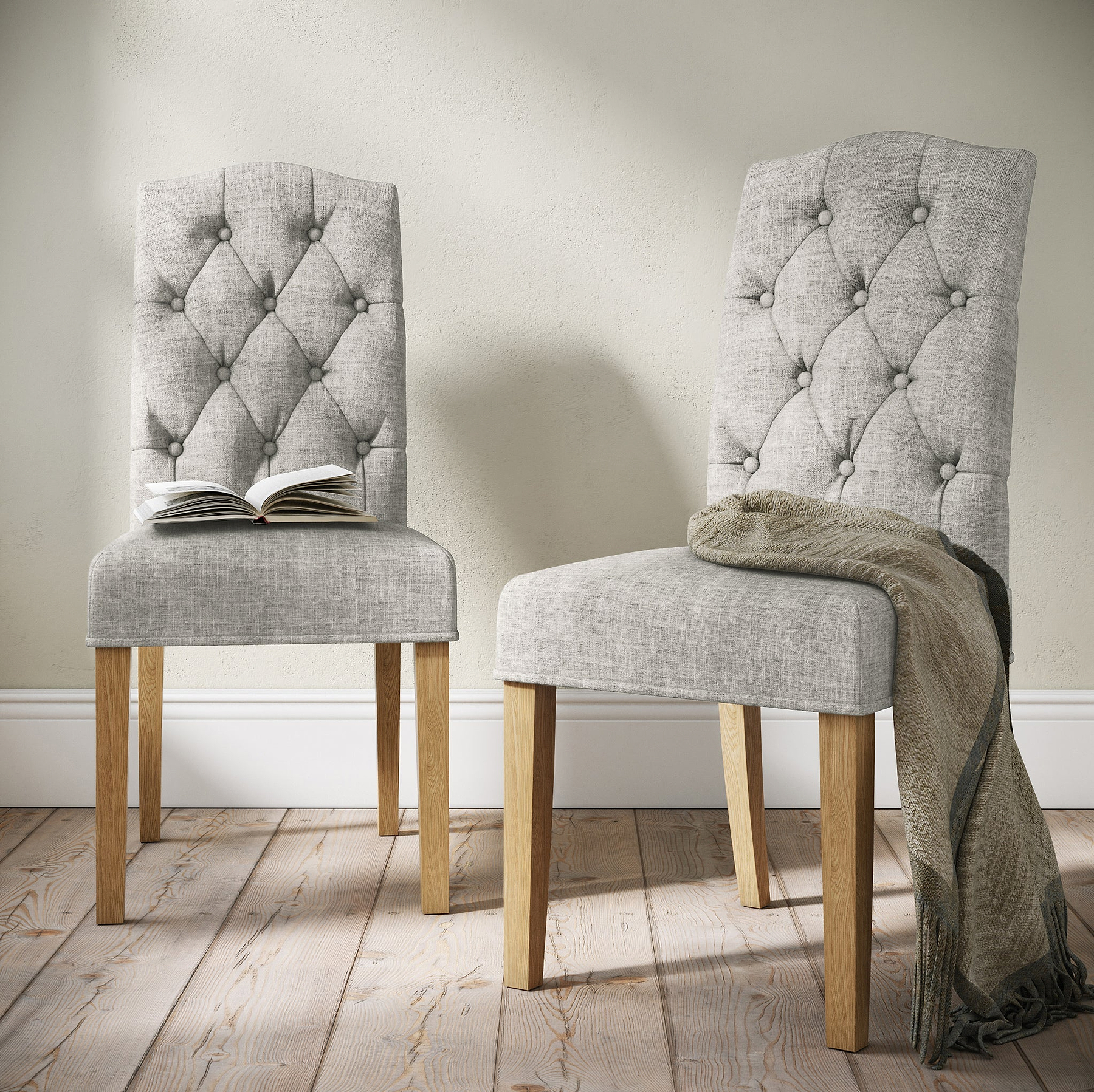 Portland Button Back Dining Chair Natural from Roseland Furniture