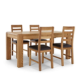 Harvey Dining Chair with Brown PU Seat from Roseland Furniture