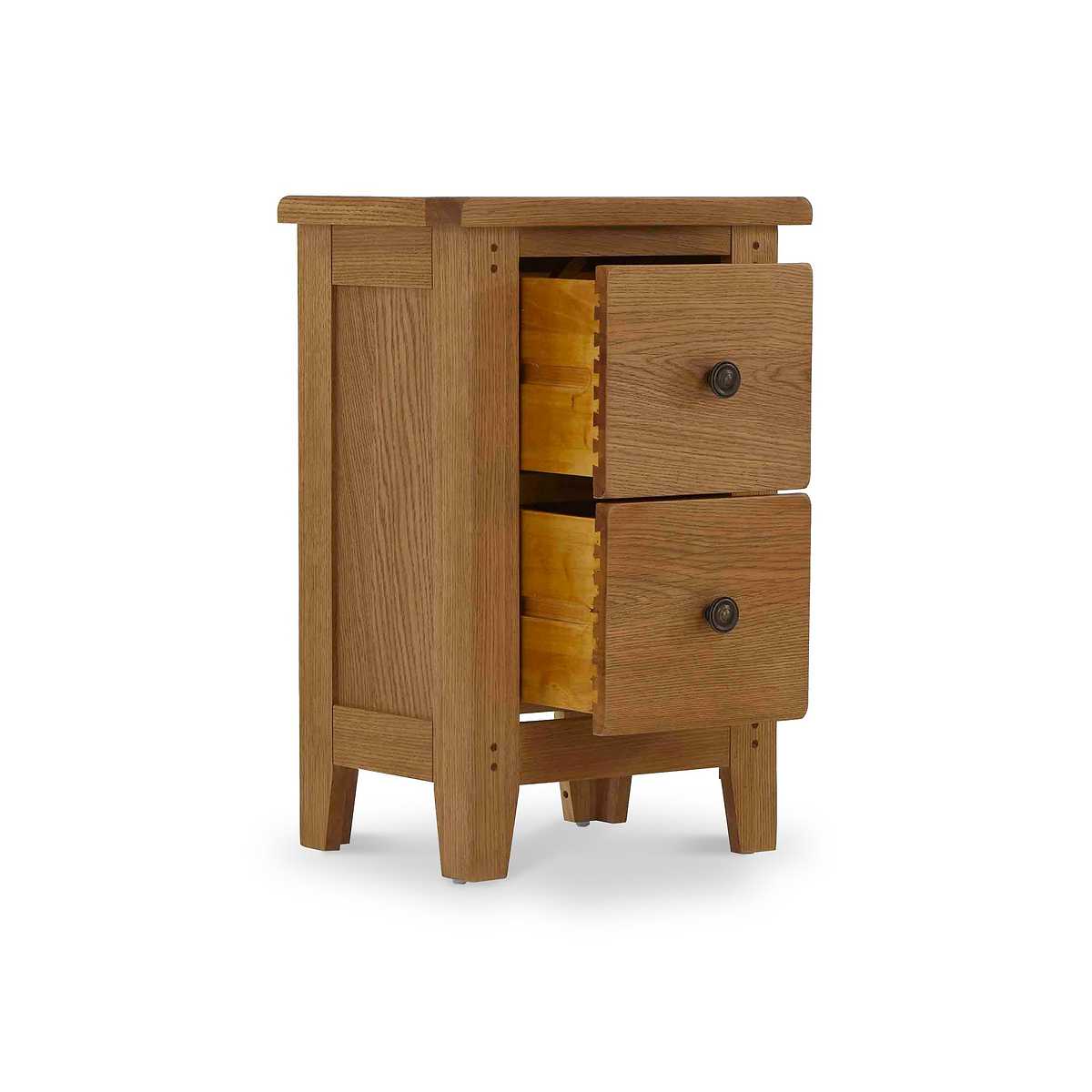 Broadway Oak Narrow Bedside by Roseland Furniture