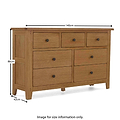 Size guide - Broadway Oak 3 Over 4 Drawer Chest