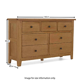 Size guide - Broadway Oak 3 Over 4 Drawer Chest