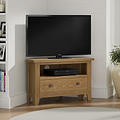 Broadway Oak Corner TV Unit with Drawer from Roseland Furniture