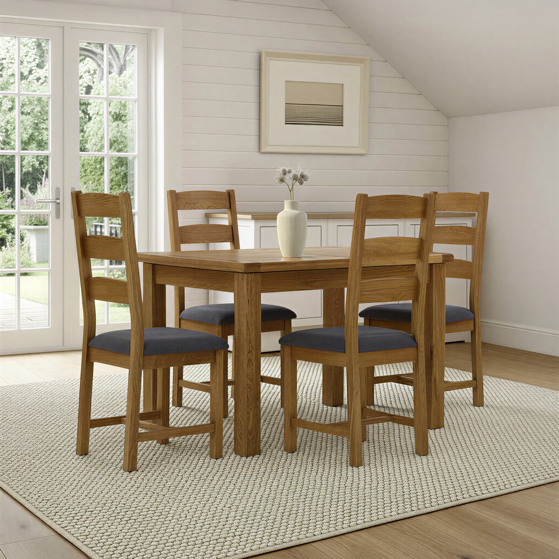 Broadway Oak Compact Butterfly Extending Dining Table from Roseland Furniture