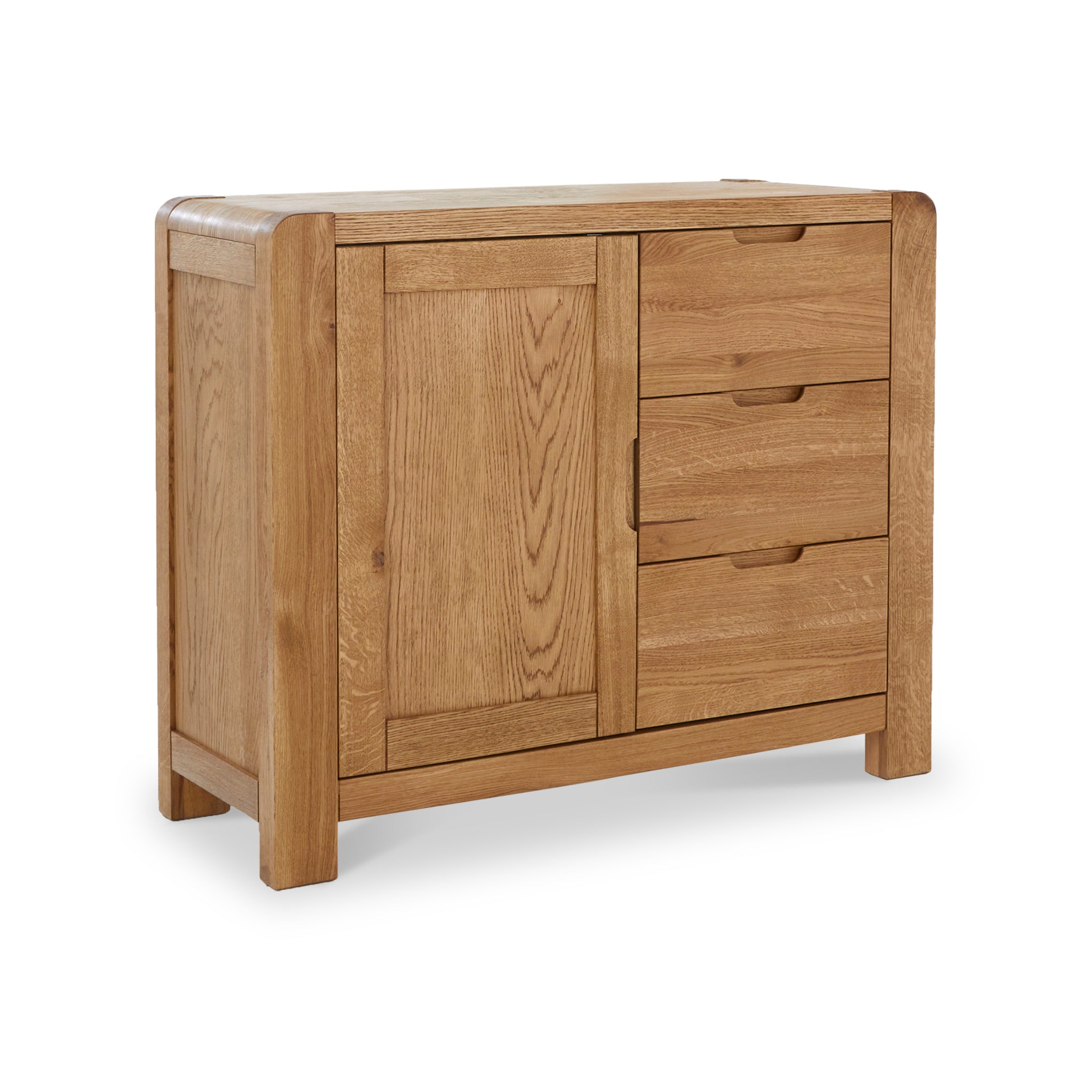 Harvey Chunky Oak Small Sideboard | 1 Door 3 Drawer Cabinet