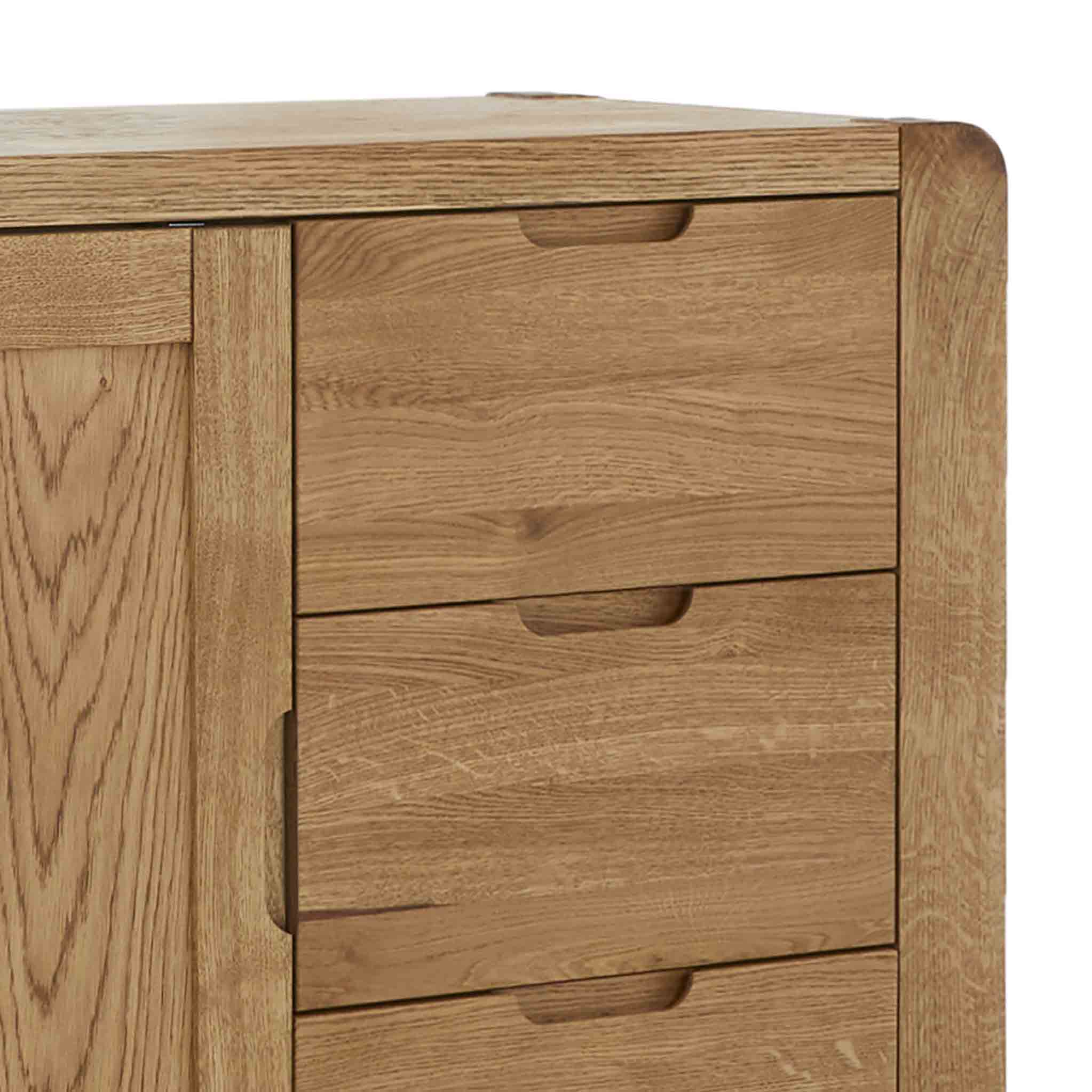 Harvey Chunky Oak Small Sideboard | 1 Door 3 Drawer Cabinet